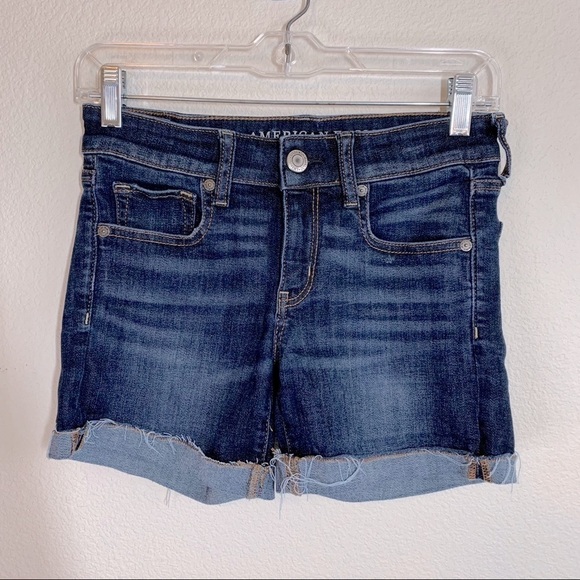 American Eagle Outfitters Ne(x)t Level Stretch Midi Jean Shorts Women's Size: 4 - Picture 1 of 8